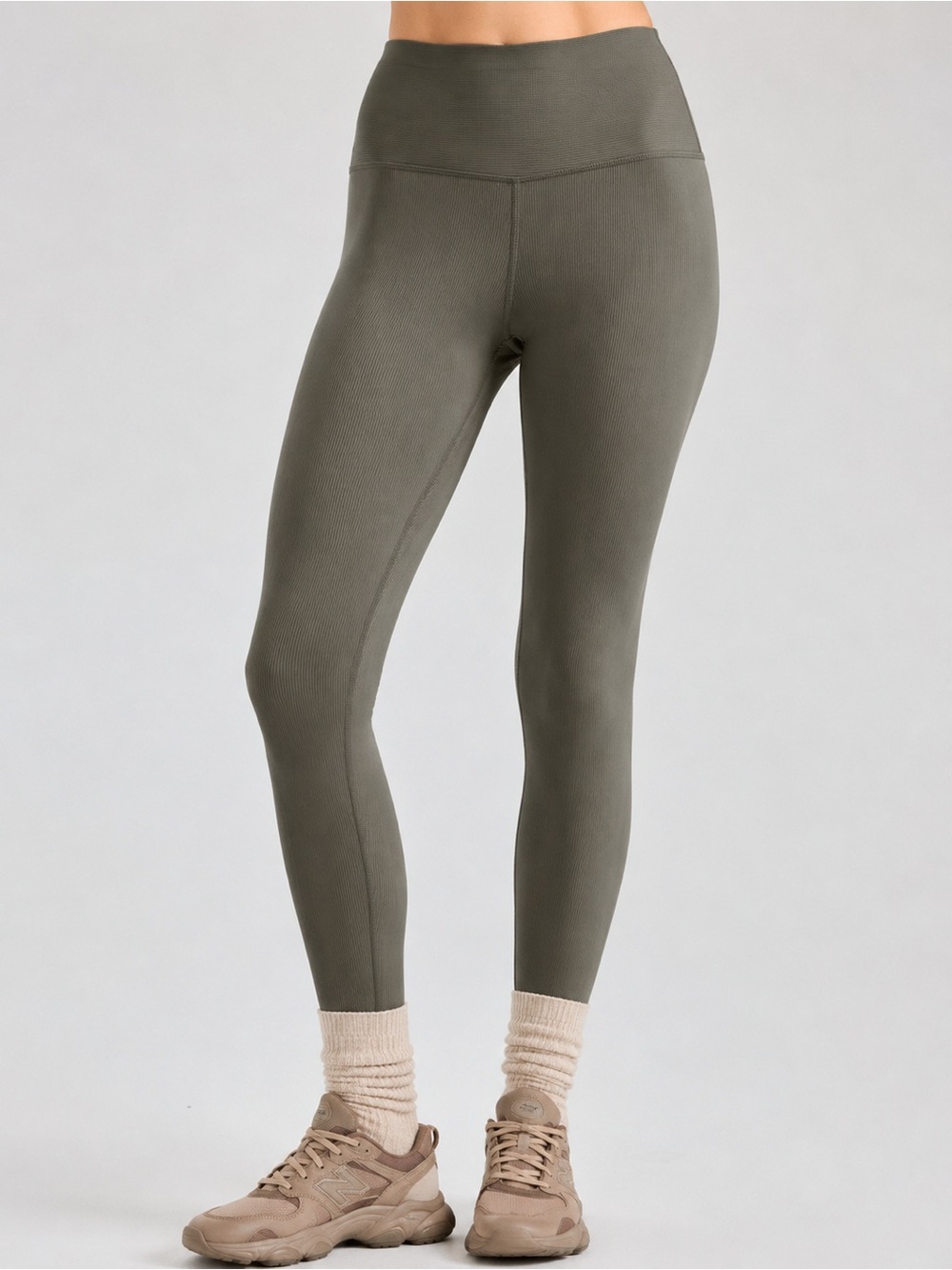 We Wore What Leggings Womens Large Olive Brown High Waist Stretchy Fit Yoga